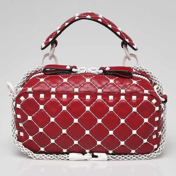 Valentino Pink Quilted Leather Rockstud Spike Camera Case Crossbody Bag - Picture 1 of 11